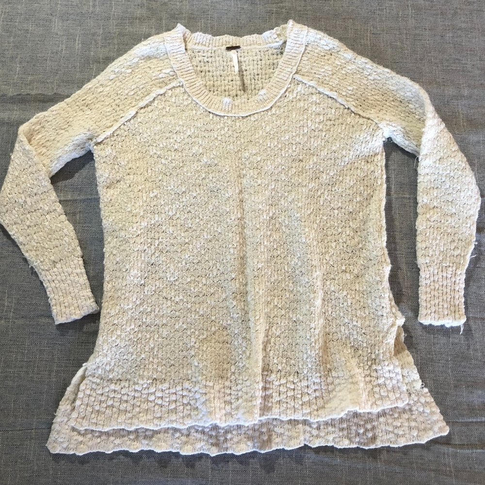 Free People Popcorn Knit High/Low Pullover Sweater